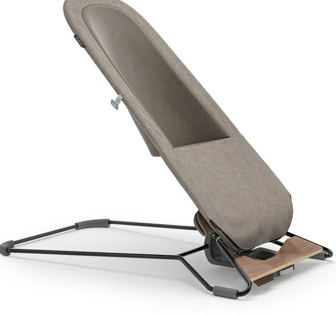 UPPAbaby Mira 2-in-1 Bouncer and Seat - Wells (Dark Taupe Melange / Black Frame / Walnut Wood)