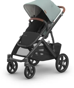 UPPAbaby OPEN BOX Vista V3 Single-to-Double Stroller - Kenzi (Mystic Aqua / Carbon Frame / Saddle Leather)