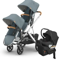 UPPAbaby Vista V3 Double Stroller with RumbleSeat V3 + Aria Travel System Bundle - Callum / Jake
