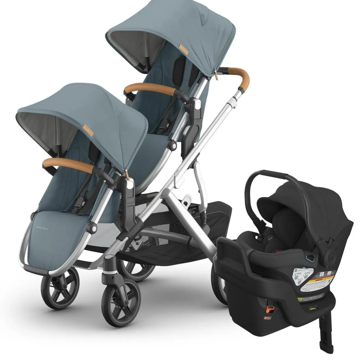 UPPAbaby Vista V3 Double Stroller with RumbleSeat V3 + Aria Travel System Bundle - Callum / Jake