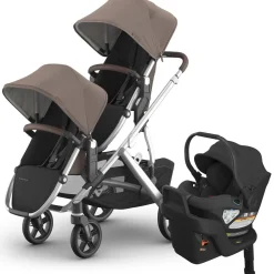 UPPAbaby Vista V3 Double Stroller with RumbleSeat V3 + Aria Travel System Bundle - Theo / Jake