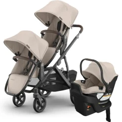UPPAbaby Vista V3 Double Stroller with RumbleSeat V3 + Aria V2 Travel System Bundle - Ada / Ada