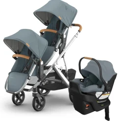 UPPAbaby Vista V3 Double Stroller with RumbleSeat V3 + Aria V2 Travel System Bundle - Callum / Callum