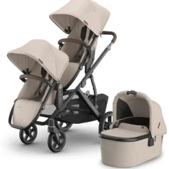 UPPAbaby Vista V3 Double Stroller with RumbleSeat V3 + Bassinet Bundle - Ada