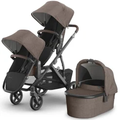 UPPAbaby Vista V3 Double Stroller with RumbleSeat V3 + Bassinet Bundle - Owen