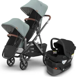 UPPAbaby Vista V3 Double Stroller with RumbleSeat V3 + Mesa V3 Travel System Bundle - Kenzi / Jake