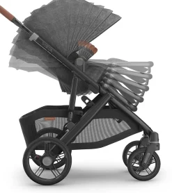 UPPAbaby Vista V3 Single-to-Double Stroller + PiggyBack Ride-Along Bundle - Greyson