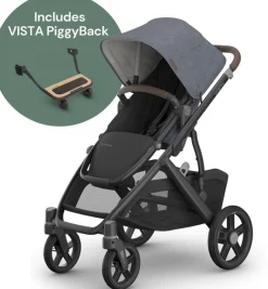 UPPAbaby Vista V3 Single-to-Double Stroller + PiggyBack Ride-Along Bundle - Julian