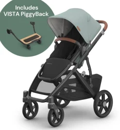 UPPAbaby Vista V3 Single-to-Double Stroller + PiggyBack Ride-Along Bundle - Kenzi
