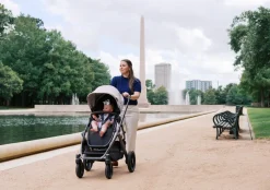 UPPAbaby Vista V3 Single-to-Double Stroller - Beau (Grey Chenille / Graphite Frame / Chestnut Leather)