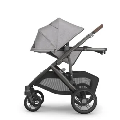 UPPAbaby Vista V3 Single-to-Double Stroller - Beau (Grey Chenille / Graphite Frame / Chestnut Leather)