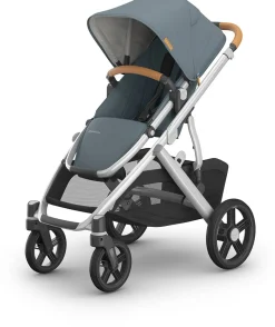 UPPAbaby Vista V3 Single-to-Double Stroller - Callum (Stone Blue / Silver Frame / Sand Leather)