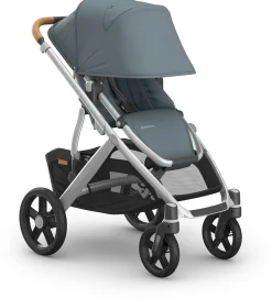 UPPAbaby Vista V3 Single-to-Double Stroller - Callum (Stone Blue / Silver Frame / Sand Leather)