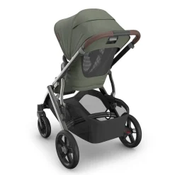UPPAbaby Vista V3 Single-to-Double Stroller - Evelyn (Meadow Green / Graphite Frame / Chestnut Leather)