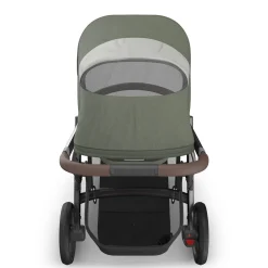 UPPAbaby Vista V3 Single-to-Double Stroller - Evelyn (Meadow Green / Graphite Frame / Chestnut Leather)