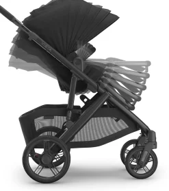 UPPAbaby Vista V3 Single-to-Double Stroller - Jake (Charcoal / Carbon Frame / Black Leather)