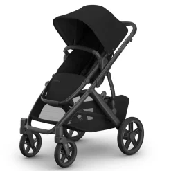 UPPAbaby Vista V3 Single-to-Double Stroller - James (Black / Carbon Frame / Black Leather)