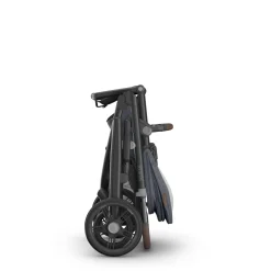 UPPAbaby Vista V3 Single-to-Double Stroller - Julian (Dusty Blue Melange / Carbon Frame / Chestnut Leather)
