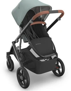 UPPAbaby Vista V3 Single-to-Double Stroller - Kenzi (Mystic Aqua / Carbon Frame / Saddle Leather)