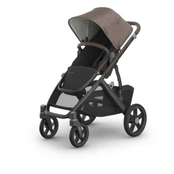UPPAbaby Vista V3 Single-to-Double Stroller - Owen (Mocha Melange / Carbon Frame / Chestnut Leather)