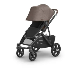 UPPAbaby Vista V3 Single-to-Double Stroller - Owen (Mocha Melange / Carbon Frame / Chestnut Leather)