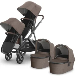 UPPAbaby Vista V3 Twin Stroller with RumbleSeat V3 + Bassinet Bundle - Owen