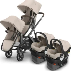 UPPAbaby Vista V3 Twin Stroller with RumbleSeat V3 + Mesa V3 Travel System Bundle - Ada / Ada
