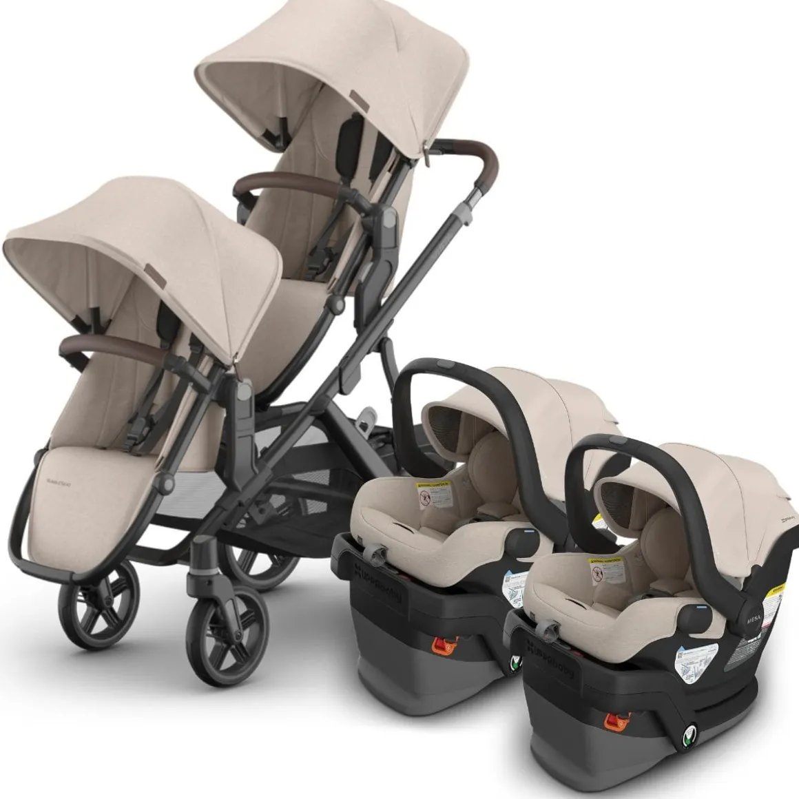 UPPAbaby Vista V3 Twin Stroller with RumbleSeat V3 + Mesa V3 Travel System Bundle - Ada / Ada