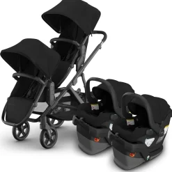UPPAbaby Vista V3 Twin Stroller with RumbleSeat V3 + Mesa V3 Travel System Bundle - James / James