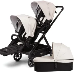 Valco Ark Double Stroller + Bassinet Bundle - Cloud
