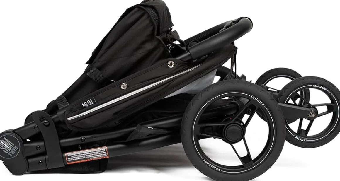 Valco Slim Twin Double Side By Side Stroller Sport Edition - Raven