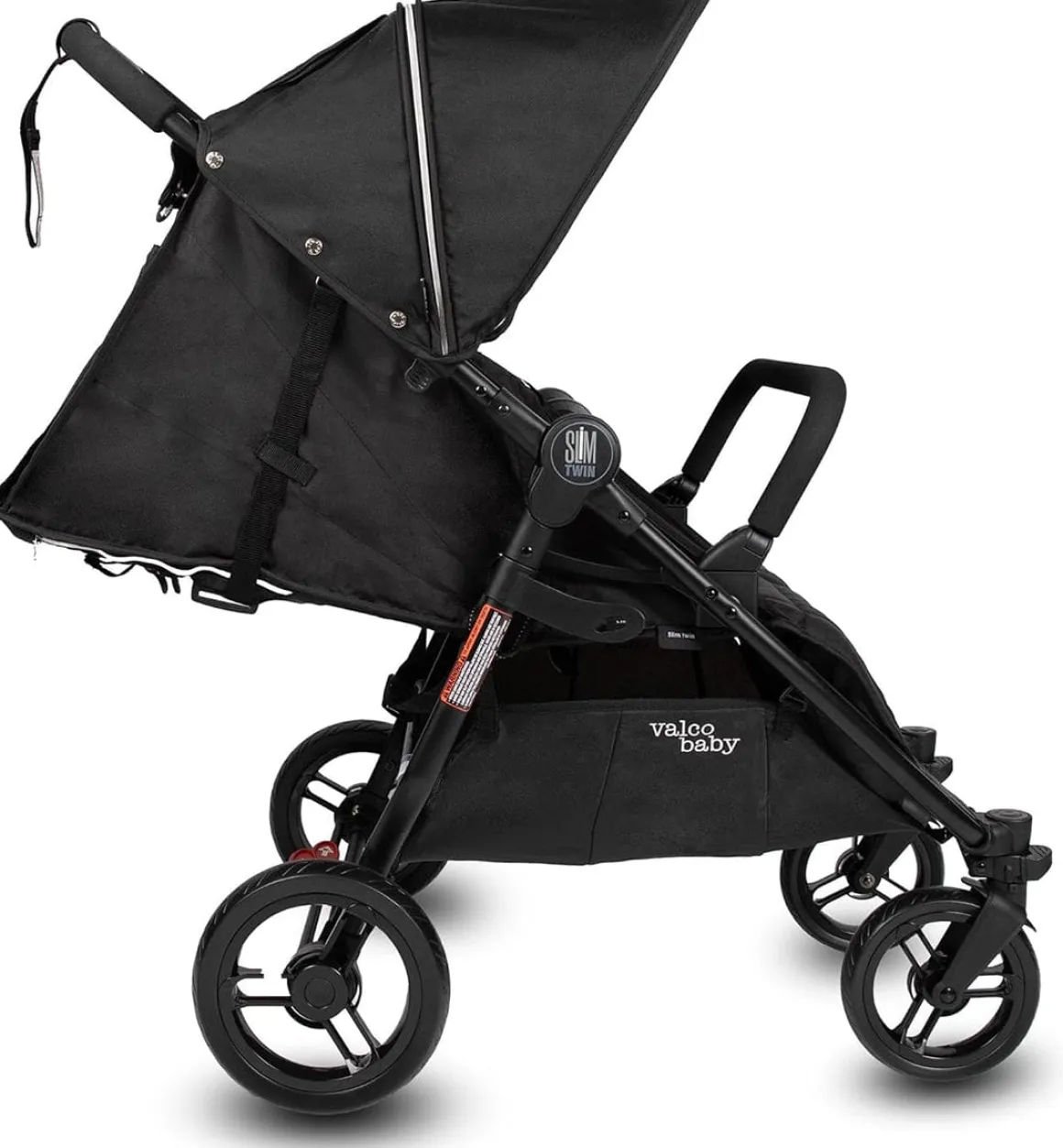 Valco Slim Twin Side By Side Double Stroller - Licorice