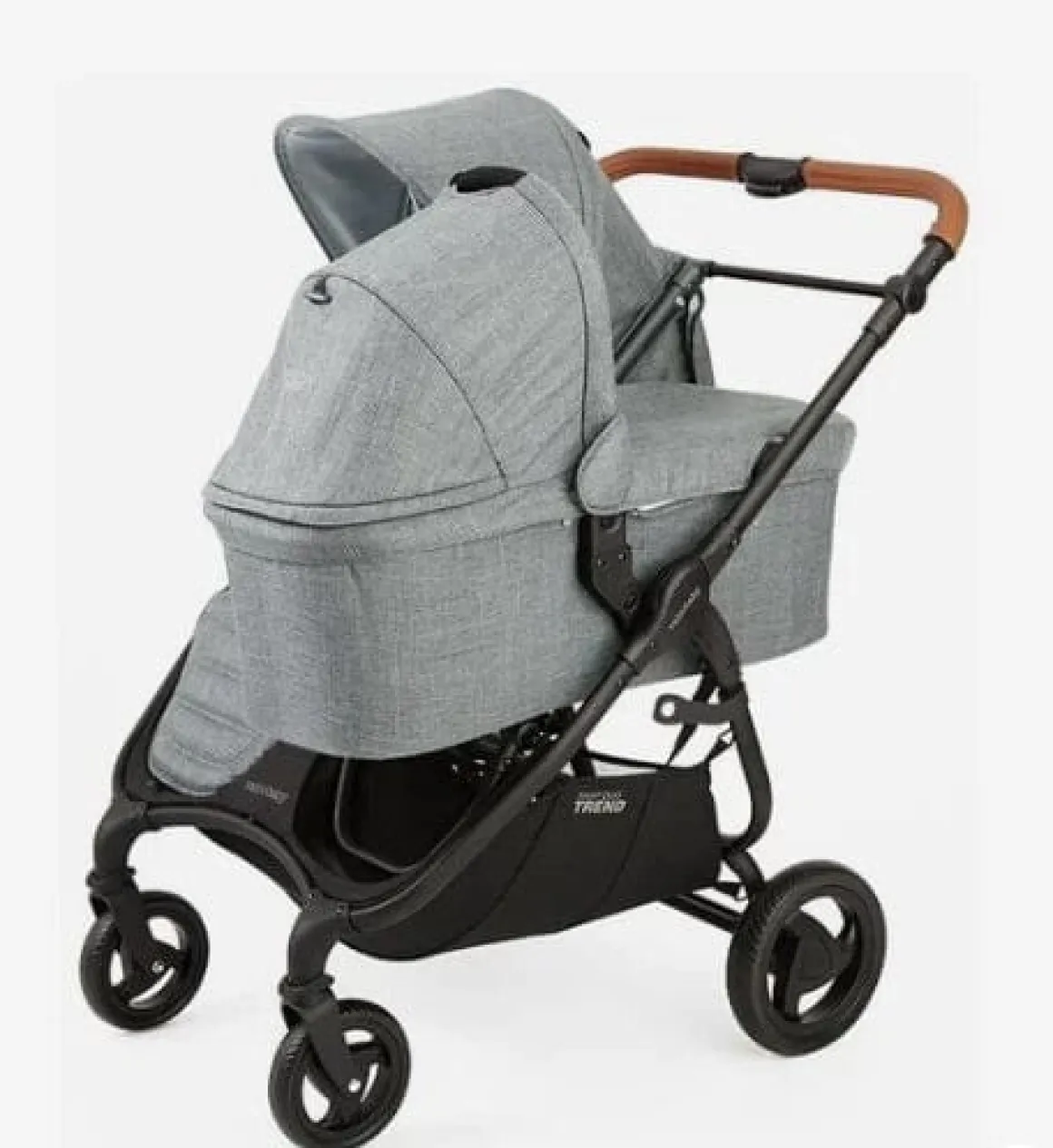 Valco Trend Duo Side by Side Double Stroller + Bassinet Bundle Black / Black