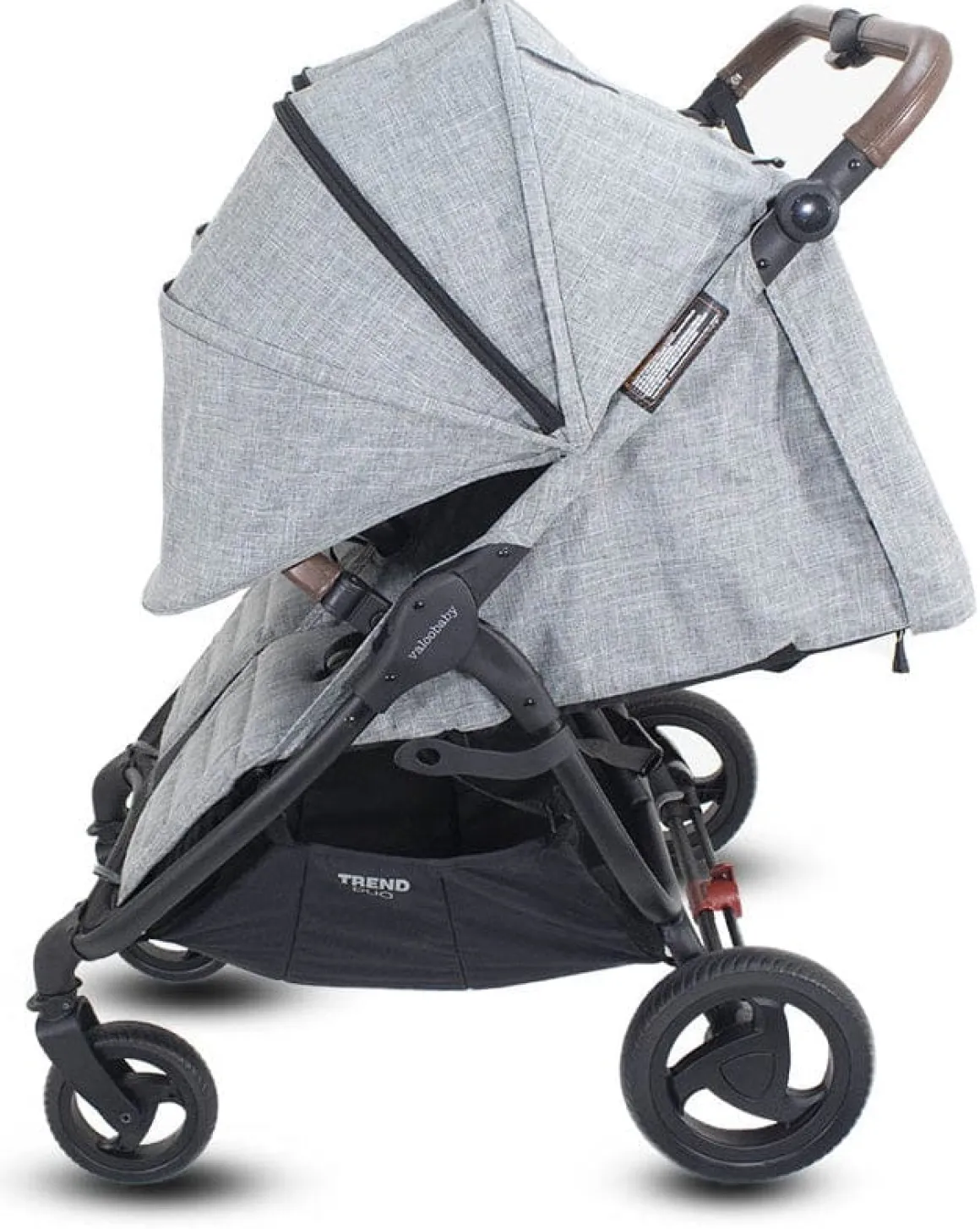 Valco Trend Duo Side by Side Double Stroller + Bassinet Bundle Black / Black