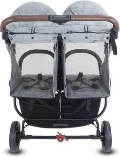 Valco Trend Duo Side by Side Double Stroller + Bassinet Bundle Black / Black