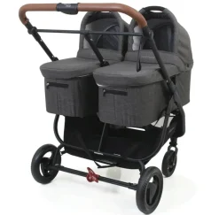 Valco Trend Duo Twin Side by Side Double Stroller + Bassinet Bundle Denim / Denim