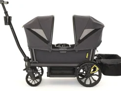 Veer All-Terrain Cruiser XL (4 Seater) Stroller Wagon + 2 Canopy + Basket Bundle - Grey