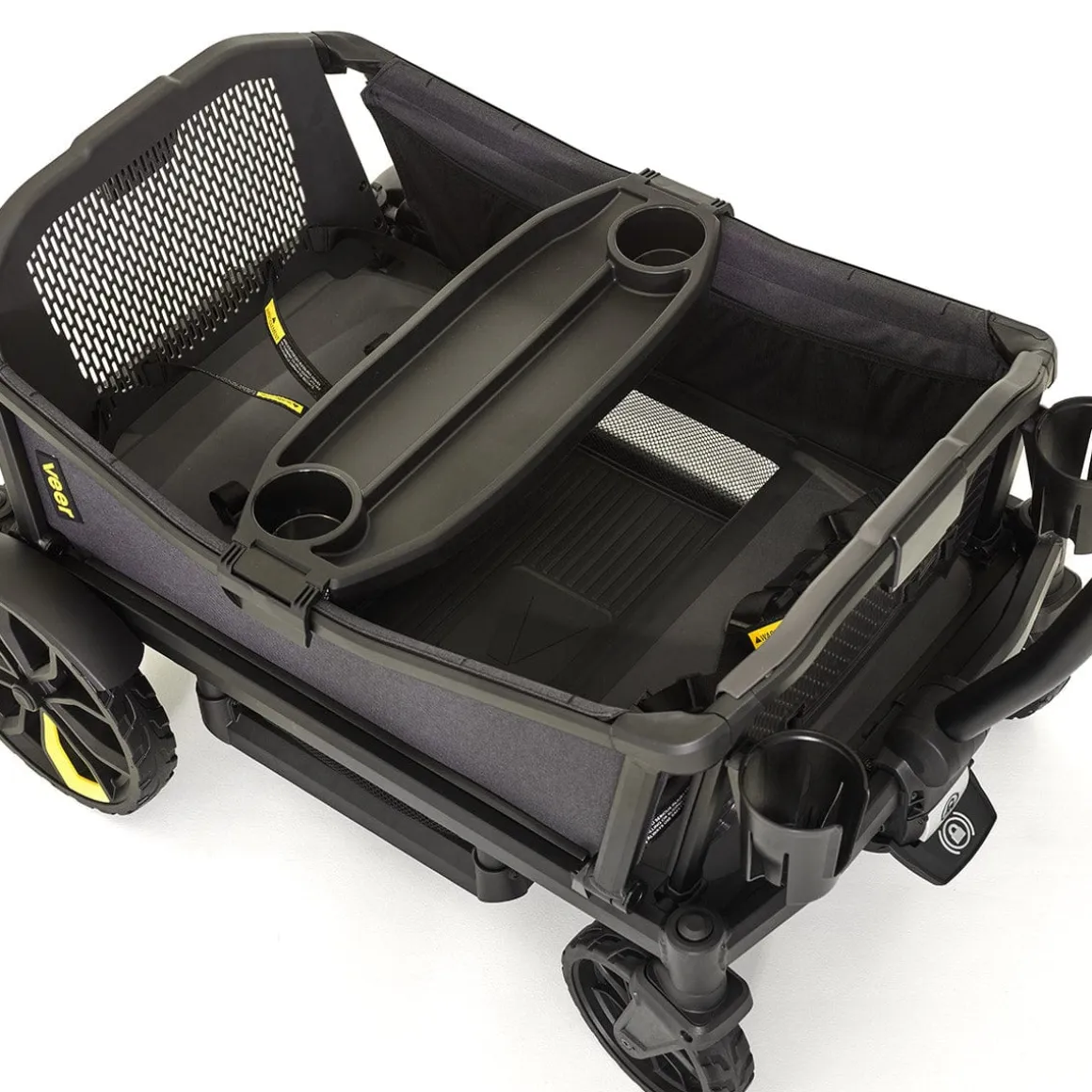 Veer All-Terrain Cruiser XL (4 Seater) Stroller Wagon + Basket Bundle - Grey