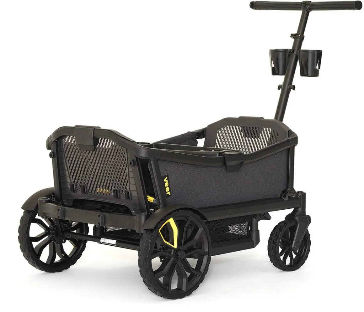 Veer All-Terrain Cruiser XL (4 Seater) Stroller Wagon + Basket Bundle - Grey