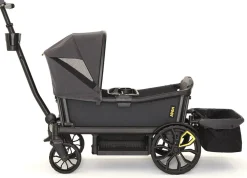 Veer All-Terrain Cruiser XL (4 Seater) Stroller Wagon + Canopy + Basket Bundle - Grey