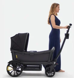 Veer Cruiser All-Terrain (2 Seater) Stroller Wagon + Basket Bundle - Grey