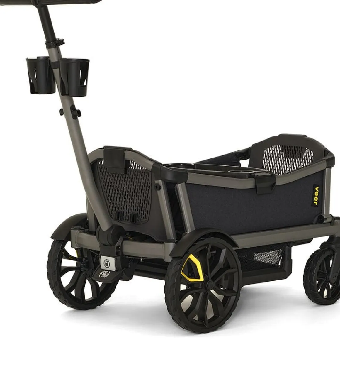 Veer Cruiser City (2 Seater) Stroller Wagon + Basket Bundle - Grey
