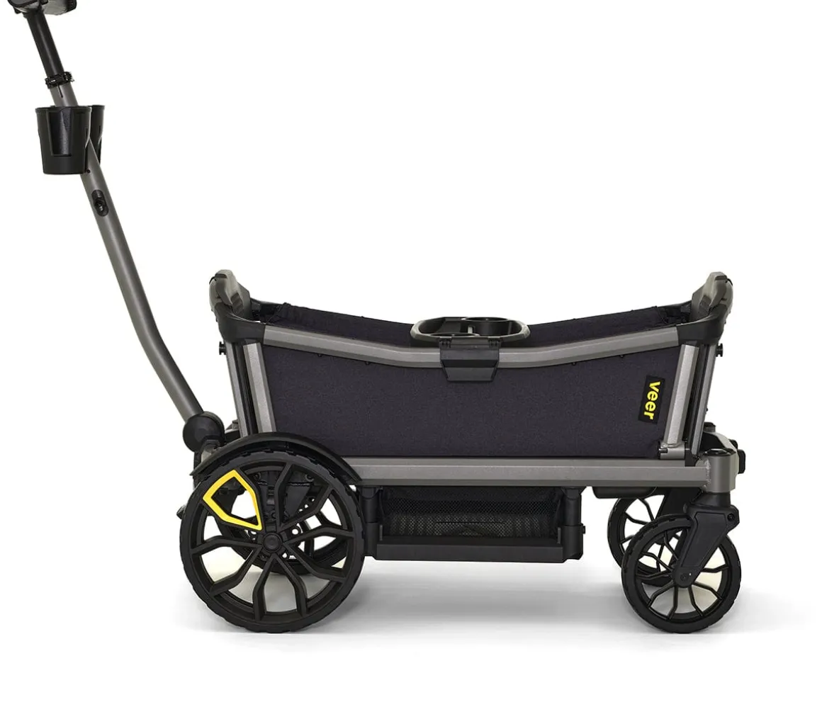 Veer Cruiser City (2 Seater) Stroller Wagon + Sidewall Kit + Canopy Bundle - Rose Quartz