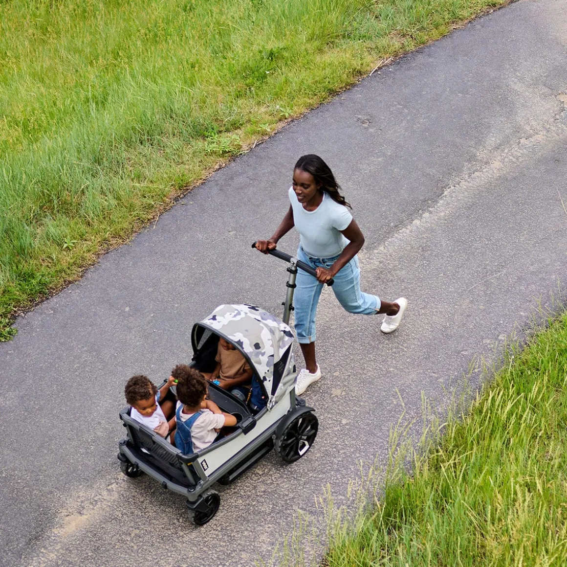 Veer Cruiser City XL (4 Seater) Stroller Wagon + Sidewall Kit + Canopy Bundle - Green Jasper