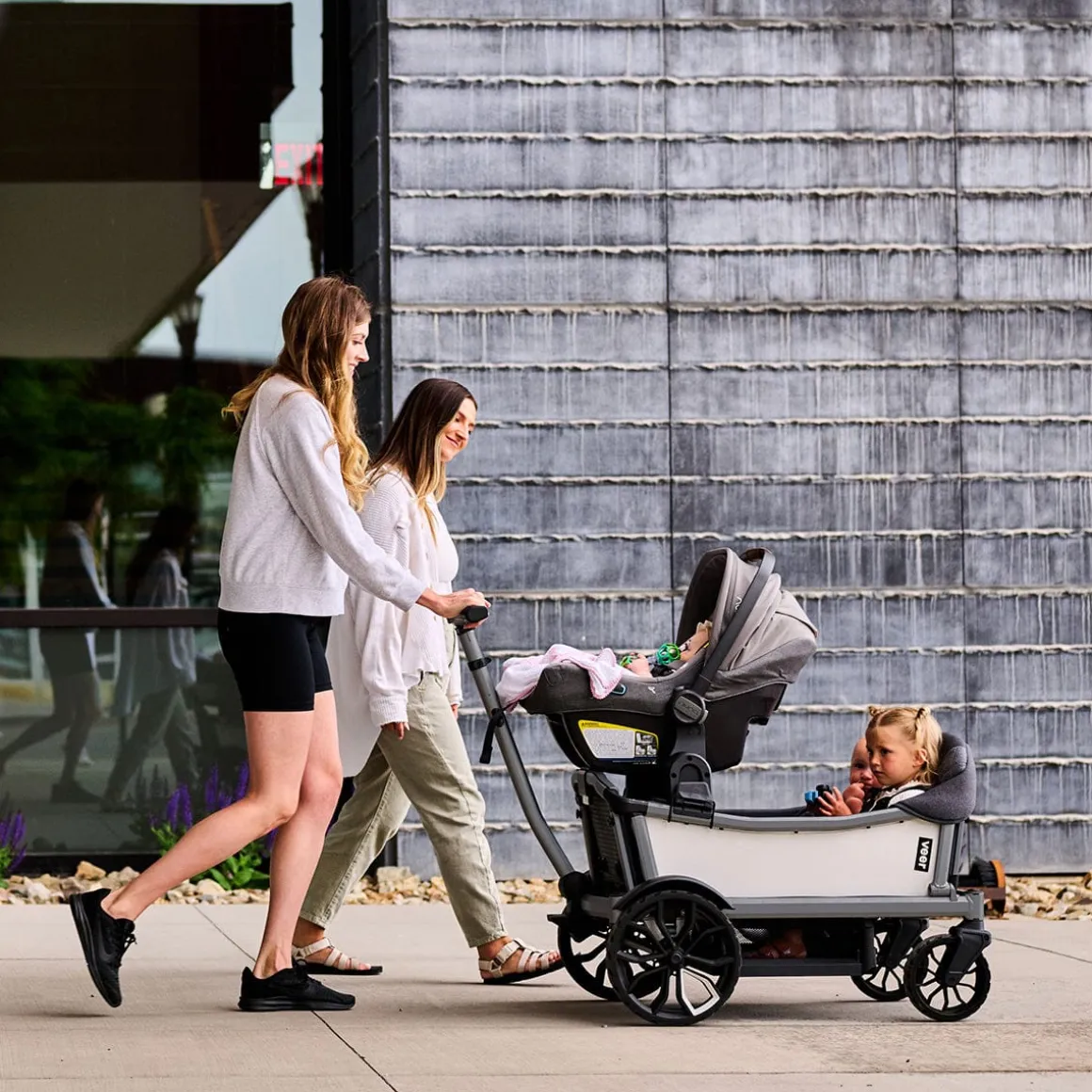 Veer Cruiser City XL (4 Seater) Stroller Wagon + Sidewall Kit + Canopy Bundle - Natural