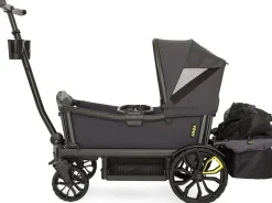Veer Cruiser (2 Seater) Stroller Wagon + Canopy + Basket Bundle - Grey / Grey