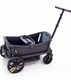 Veer Cruiser (2 Seater) Stroller Wagon + Canopy + Basket Bundle - Grey / Grey