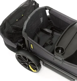 Veer Cruiser (2 Seater) Stroller Wagon + Canopy + Basket Bundle - Grey / Grey