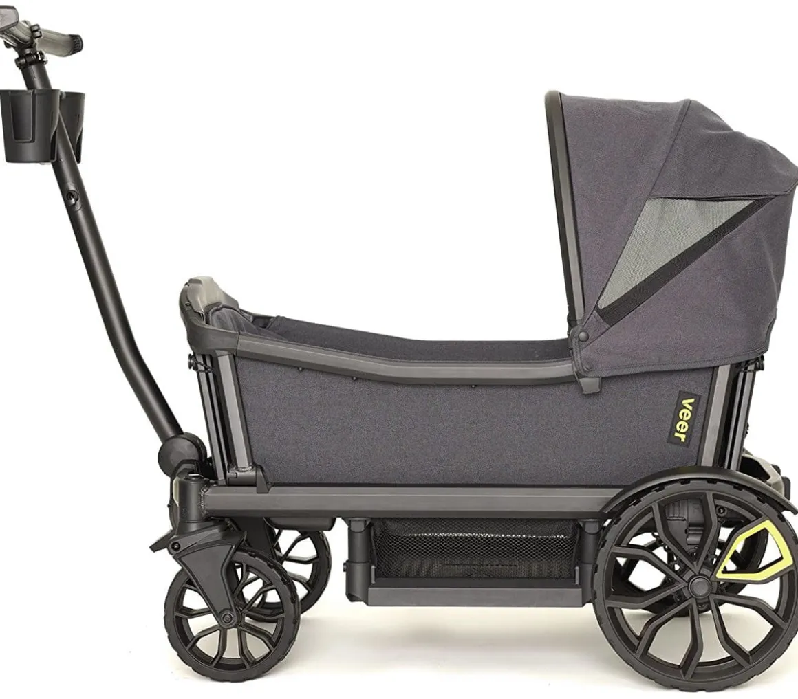 Veer Cruiser (2 Seater) Stroller Wagon + Canopy Bundle - Grey