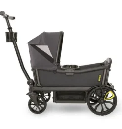 Veer Cruiser (2 Seater) Stroller Wagon + Canopy Bundle - Grey/Grey